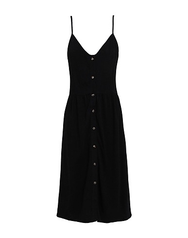 PIECES Midi dress Black 80% Viscose, 20% Linen