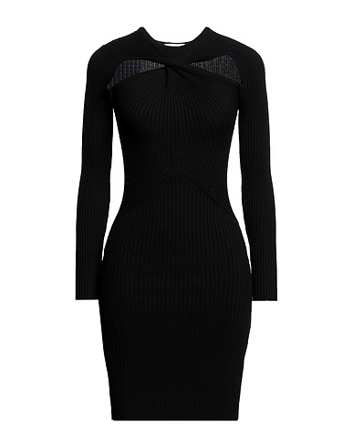 VICOLO Vestito corto Nero 70% Viscosa, 30% Poliestere