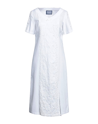 ELISA CAVALETTI by DANIELA DALLAVALLE Midi dress White 80% Polyester, 20% Linen, Polyamide