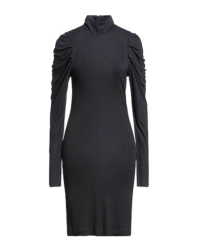 DONDUP Midi dress Black 90% Modal, 10% Cashmere