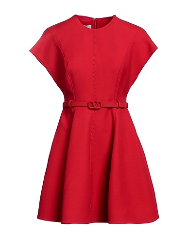 VALENTINO GARAVANI Kurzes Kleid Rot 65% Schurwolle, 35% Seide