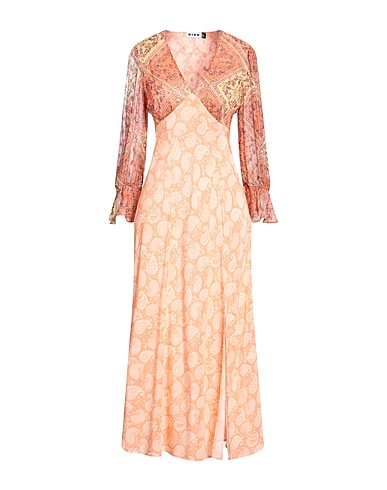 RIXO Midi dress Salmon pink 99% Viscose, 1% Lurex®