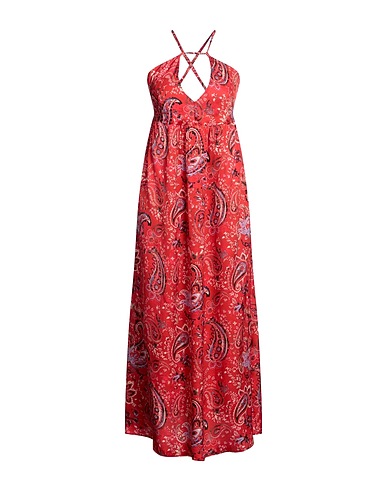 KING KONG Langes Kleid Rot 100% Viskose