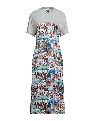 BIMBA Y LOLA Vestito midi Grigio 100% Cotone, Viscosa