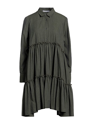 AGLINI Shirt dress Military green 100% Cotton