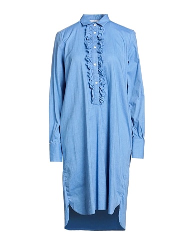 AGLINI Midi dress Light blue 100% Cotton