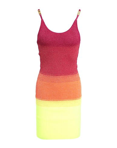 GCDS Sheath dress Fuchsia 60% Viscose, 27% Polyester, 13% Metallic fiber