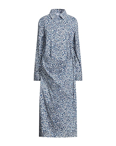 WEILI ZHENG Midi dress Azure 97% Cotton, 3% Elastane