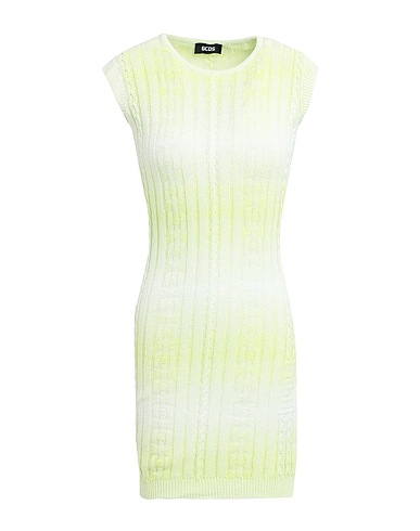 GCDS Kurzes Kleid Limettengrün 88% Baumwolle, 12% Polyamid
