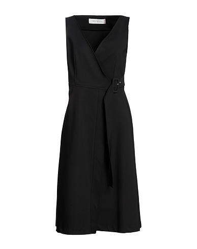 KATIA GIANNINI Midi dress Black 48% Cotton, 48% Polyester, 4% Elastane