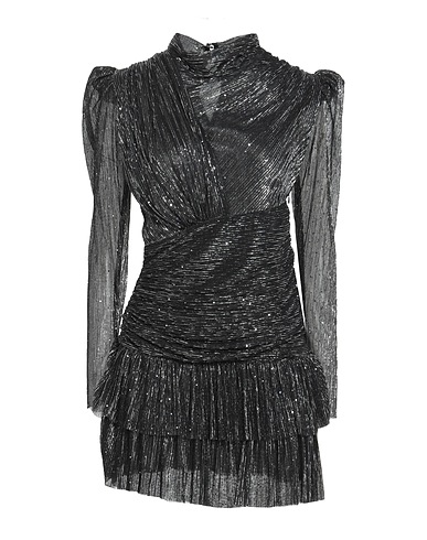 SABINA MUSÁYEV Short dress Black 50% Polyester, 50% Metallic fiber