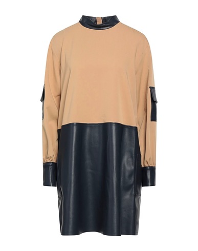 JIJIL Vestito corto Cammello 75% Poliestere, 19% Viscosa, 6% Elastan