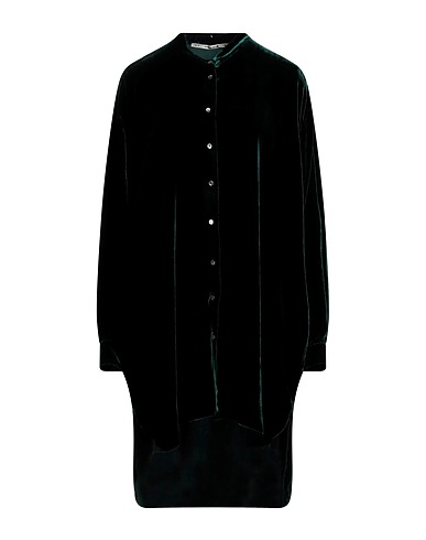 MR. MRS. SHIRT Shirt dress Dark green 82% Viscose, 18% Silk
