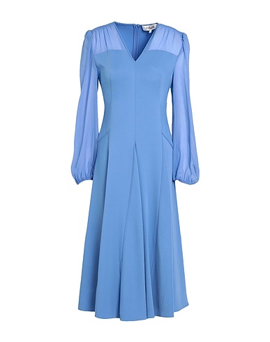DIANE VON FURSTENBERG Midi-Kleid Hellblau 97% Viskose, 3% Elastan, Polyester