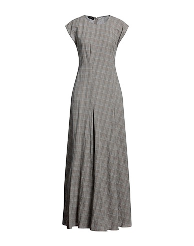 LES COPAINS Long dress Brown 53% Cotton, 47% Linen