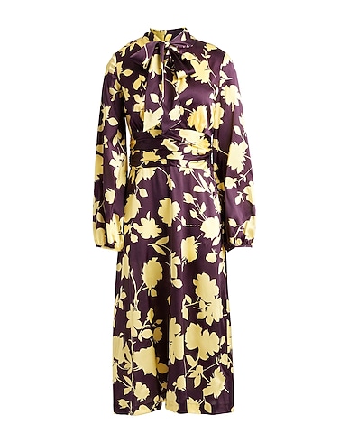 P.A.R.O.S.H. Midi dress Plum 93% Silk, 7% Elastane