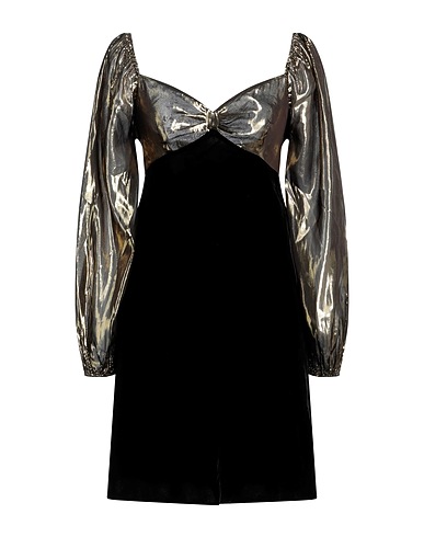 RIXO Short dress Gold 78% Viscose, 22% Metallic fiber, Silk