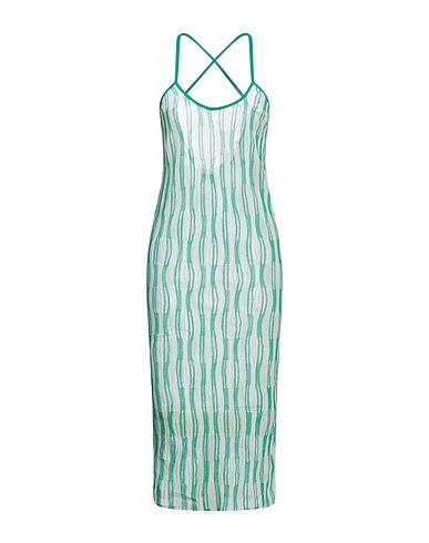 BIMBA Y LOLA Midi dress Emerald green 42% Cotton, 34% Viscose, 24% Polyamide