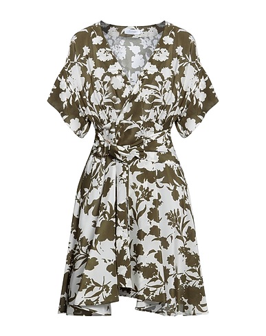 BARBA Napoli Shirt dress Military green 100% Silk