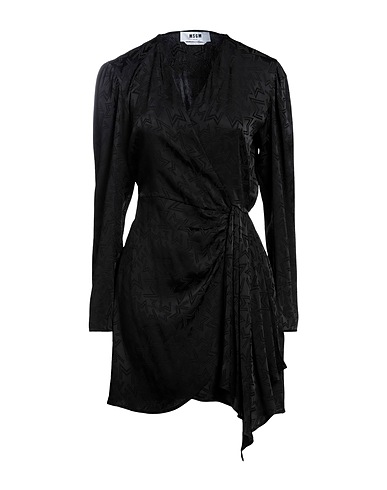 MSGM Robe courte Noir 78% Acétate, 22% Soie