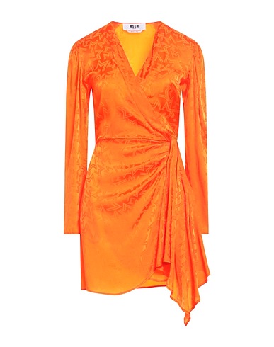 MSGM Short dress Orange 78% Acetate, 22% Silk