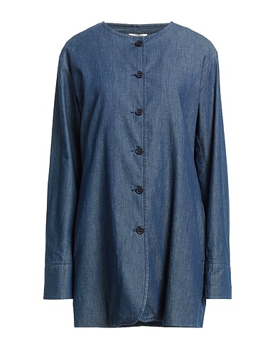 ALESSIA SANTI Full-length jacket Slate blue 100% Cotton