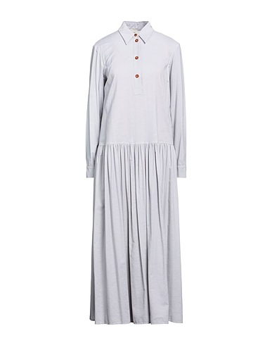 ALYSI Vestito chemisier Grigio chiaro 48% Viscosa, 32% Cotone, 20% Lana