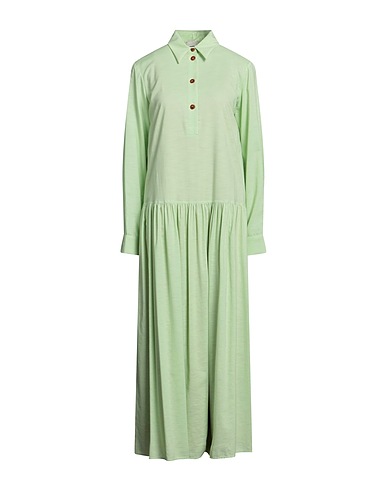 ALYSI Long dress Light green 48% Viscose, 32% Cotton, 20% Wool