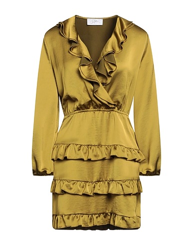 SOALLURE Short dress Green 100% Polyester