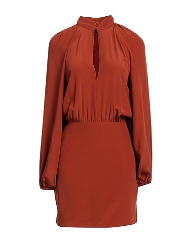 FEDERICA TOSI Short dress Brown 70% Acetate, 30% Silk, Polyester