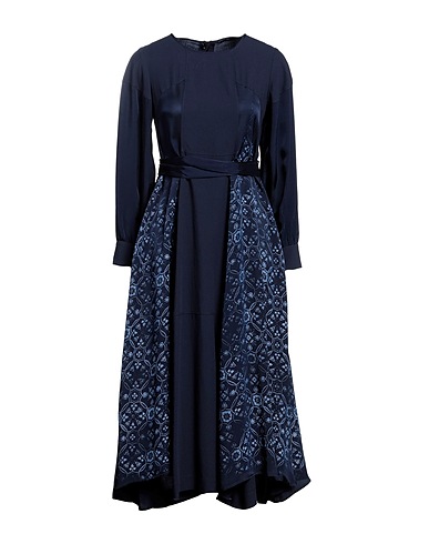HIGH Long dress Blue 75% Rayon, 25% Virgin Wool