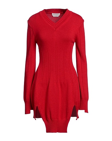 MCQUEEN Short dress Red 100% Cashmere