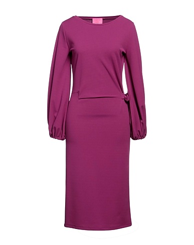 MERCI ITALIA Midi dress Purple 94% Polyester, 6% Elastane