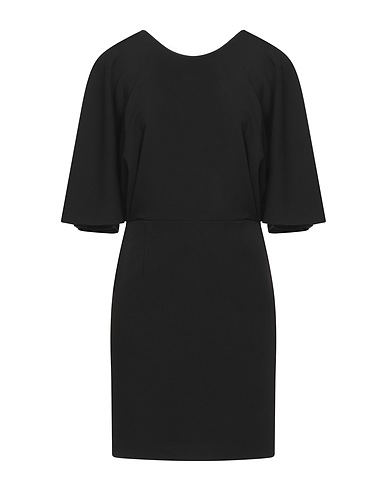 MERCI ITALIA Robe courte Noir 94% Polyester, 6% Élasthanne
