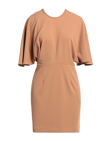 MERCI ITALIA Short dress Camel 94% Polyester, 6% Elastane
