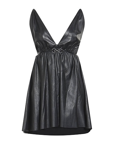 PINKO Short dress Black 100% Polyester, Aluminium, Polyurethane coated