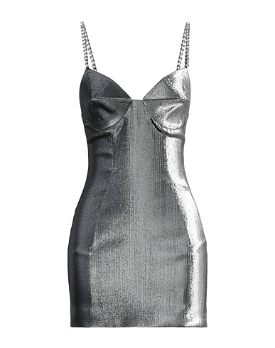 AREA Elegant dress Silver 40% Cotton, 36% Polyamide, 19% Polyester, 5% Elastane