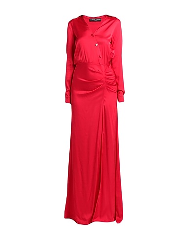 ALBERTO AUDENINO Long dress Red 54% Rayon, 43% Viscose, 3% Elastane
