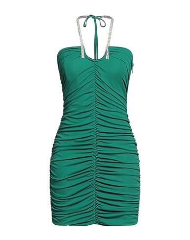 SIMONA CORSELLINI Sheath dress Green 72% Viscose, 28% Polyester