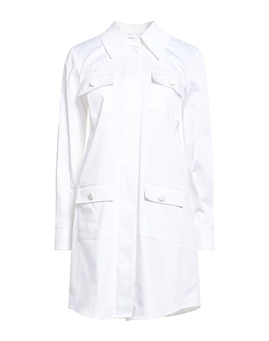 SILVIAN HEACH Shirt dress White 98% Cotton, 2% Elastane