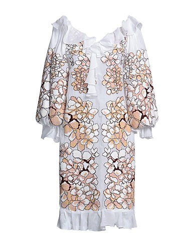 YULIYA MAGDYCH Vestito midi Bianco 70% Cotone, 30% Seta