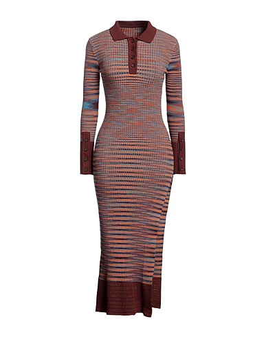 JACQUEMUS Midi dress Brown 85% Organic cotton, 15% Merino Wool