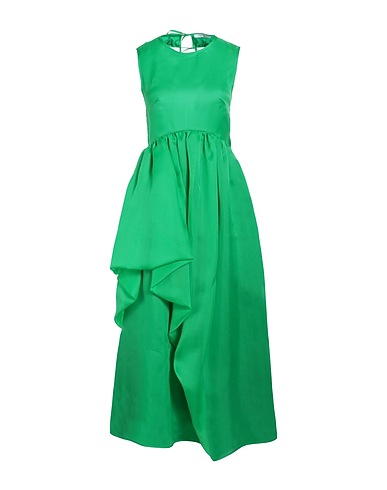 CECILIE BAHNSEN Midi dress Green 100% Silk