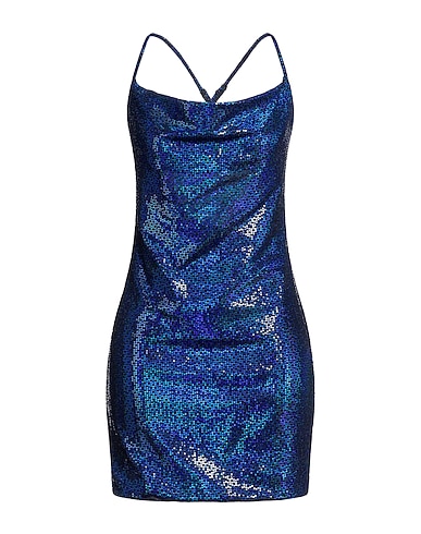 VICOLO Vestito corto Blu 87% Nylon, 8% Poliestere, 5% Elastan