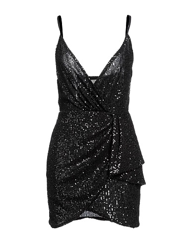 VICOLO Sequin dress Black 96% Polyester, 4% Elastane
