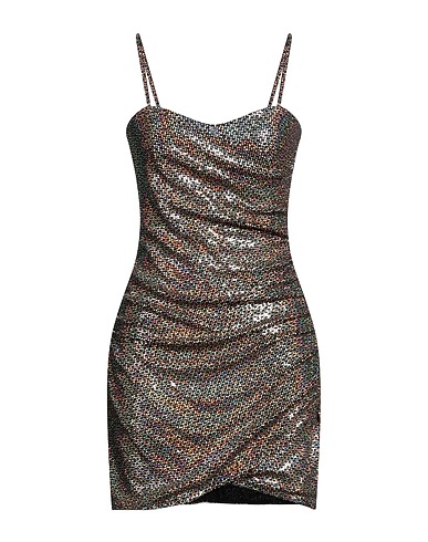 VICOLO Short dress Gold 87% Nylon, 8% Polyester, 5% Elastane