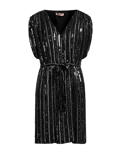 TWINSET Sequin dress Black 100% Viscose, Polyester
