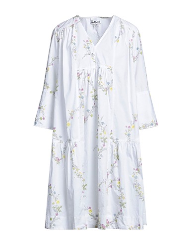 GANNI Midi dress White 100% Cotton