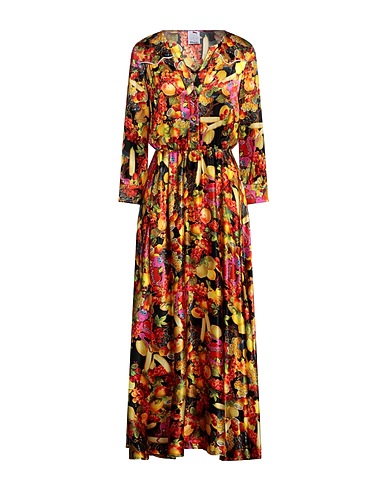 ULTRA'CHIC Long dress Yellow 95% Silk, 5% Elastane
