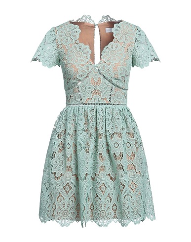 SELF-PORTRAIT Short dress Sage green 100% Polyester